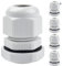 8 Pcs Cable Glands, Waterproof Cable Glands M20/M25/M32, Nylon Cable Gland, Cable Gland Set, Waterproof Adjustable, Cable Connectors, White (M20)