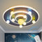 ENXING Moderne Runde LED Deckenleuchte Kreative Cartoon Planeten Deckenleuchte Kinderzimmer Deckeneinbauleuchte Stufenlos Dimmbar Mit Fernbedienung Für Schlafzimmer Flur Kinderzimmer(Blau)