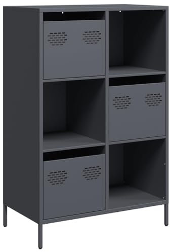 vidaXL Highboard Anthrazit 68x39x103,5 cm Stahl