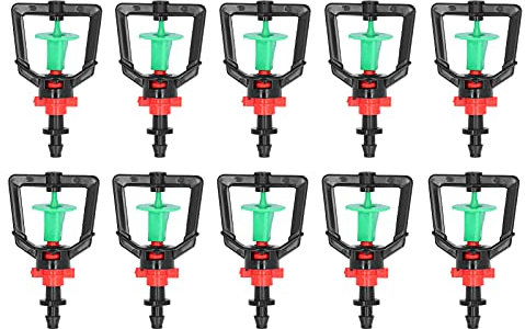 Micro Rotating Sprinkler,Refraction Nozzles,10 Set Rotating G Type Micro Nozzle Plants Watering Sprinkler, Adjustable 360 Degree Sprinklers with Single Barb Misting Nozzles Sprayer