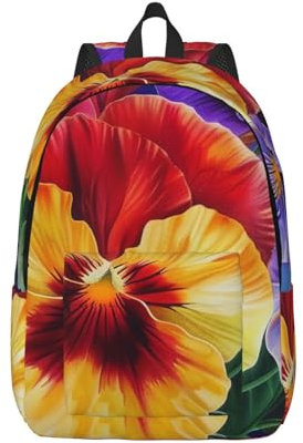 KCGSDEGV Pansy Perfection Printed Travel Laptop Backpack | S | Canvas Laptop Daypack Lightweight School Backpack Business Rucksack Bags For Men Women