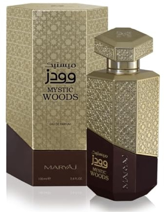 Maryaj Mystic Woods 100ml Eau De Woody Perfume for Women and Men- Lavender Patchouli Amber Musk- Floral and Spicy Scent with Leather Accord - Touch of Musk and Amber for Lasting - Oriental Leather