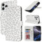 Zouzt Hülle für iPhone 13 Pro 6,1-Zoll, Stoßfestes PU Leder Handyhülle Lederhülle Klapphülle mit Kartenhalter und Standfunktion Flip Leather Wallet Phone Cover (Weiß Leopard)