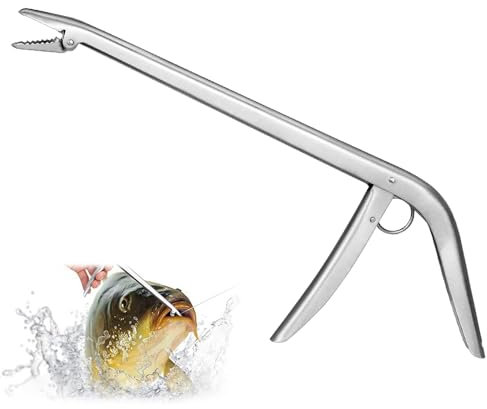 yotutun Angelhaken Entferner, Angelhakenentferner 28cm Edelstahl Hakenlöser Fisch Lösezange Haken-Angelzange Pistolengriffzange Angelgerät Zubehör für Schnellverschluss-Angelhaken