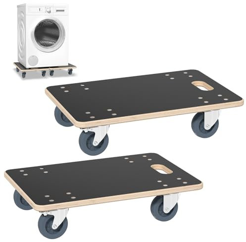 UISEBRT 2 Stück Transportroller 600 x 400 x 145 mm Rollbretter Transport aus Mehrschichtige wasserdichte Platten Möbelroller Transporthilfe für Umzug Möbel-Transport, 200 kg Tragkraft