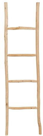 Biscottini Échelle porte-serviettes de bain 130 x 4 x 33 cm - Escalier décoratif en bois - Escalier porte-serviettes en bambou - Escalier en bois porte-serviettes - Échelle porte-serviettes mural en