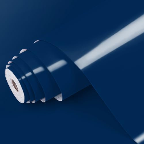 Dimex Klebefolie Uni GLANZ BLAU NAVY Möbelfolie Dekofolie - Türfolie Küchenfolie Schrankfolie Tischfolie | 45 cm x 1 m