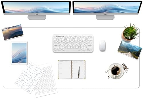 Clear Desk Mat Protector Set - Extra-Large Desk Protector Mat with Non-Slip Base, Ultra-Durable Desk Cover Protector for Writing/Drawing, 1.2mm Thick (120 * 43CM)