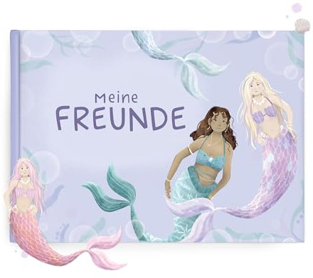 mintkind Freundebuch Meerjungfrau für Mädchen – Schulfreundebuch mit 80 Seiten, Hardcover & Extras – Einschulung Geschenk Grundschule