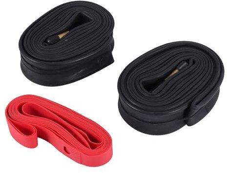 Agwuoetr 2Pack 700X35-43C Fahrrad Innen mit 2 Felgen Streifen Schrader Ventil Gummi Fahrrad Reifen für 700C Rennrad