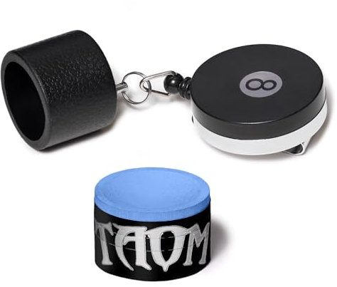 TAOM V10 Billard Pool Queue Premium Kreide blau - mit einziehbarem Kreidehalter