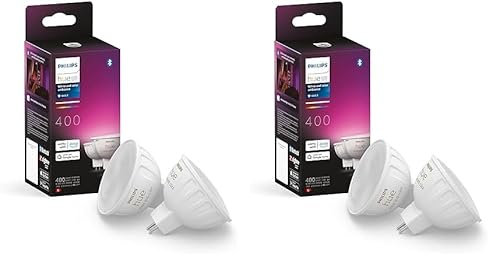 Philips Hue White Ambiance & Color MR16 LED Lampe 4er Pack, dimmbare LED Lampe für das Hue Lichtsystem mit 16 Mio. Farben, smarte Lichtsteuerung über Sprache und App