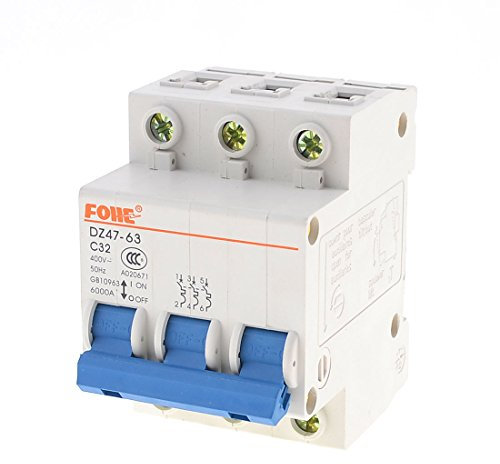 KHRKHHXLA DZ47-63 Disjoncteur de Protection Contre Les surcharges triphasé 6000A 400VAC 32Amp
