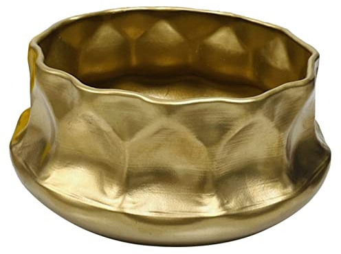 Toyvian Moderner Blumentopf Metall aus Eisen Dekorativer Pflanztopf für Drinnen Goldfarben für Trockenblumen und Kunstblumen