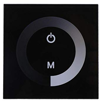 Rankomu Variateur d'intensité à écran tactile - Contrôleur de bande lumineuse LED simple couleur - Réglage de la luminosité CC 12 V-24 V - 4 A max - 96 W/12 V 192 W/24 V (noir)