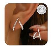 Diamday Ohrringe 925 Silber Ohrnadel Ohrstecker Damen Creolen Gold Silber | Minimalistische Ohrringe Silber 925 Schlafohrringe Zirkonia Ohrringe Damen Kleine Zierliche Ohrstecker – 24/7 Komfort