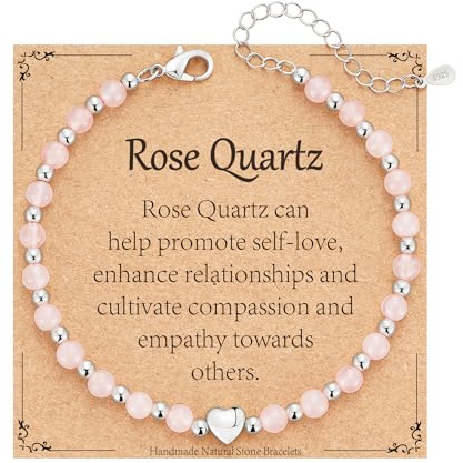 ESPVO Crystal Beaded Bracelet for Women Jewellery Gift Sterling Silver