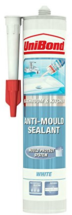 UniBond 2079356 Anti-Mould Sealant Kitchen and Bathroom Cartridge - White (6 x Restickable)