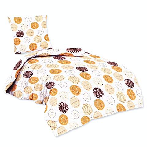 EXKLUSIV HEIMTEXTIL Flanell Bettwäsche 2 teilig Reißverschluss Anouk Marke 135 x 200 cm + 80 x 80 cm