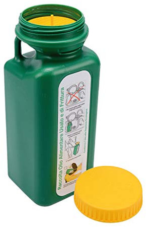 Colibri 1,6LT Tanica Verde per Il Recupero e Il contenimento dell'olio Alimentare Usato e di frittura per Raccolta differenziata con Tappo Sicurezza Bimbo in plastica