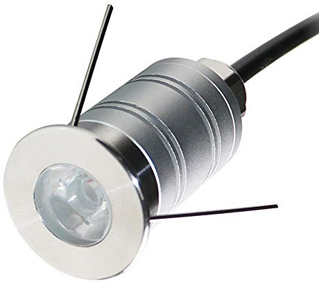 CNBRIGHTER LED In-Ground Well Light,Mini 15° Narrow Beam Angle Spotlight,1W 12V-24V DC, IP67 Waterproof Underground Outdoor Landscape Lighting,Warm White(3000K)