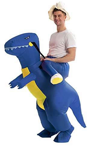 IRETG Disfraz de Dinosaurio Adulto Hinchable dino Disfraces para halloween fiesta Navidad (Azul)