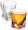 Intirilife 2X Verres à Whisky en Cristal Clair 'Twisted' - 260ml- Verre à Whisky Old Fashioned en Cristal sans Plomb-résistant au Lave-Vaisselle- Verre à Whisky pour Cocktail Scotch gin Rhum Eau