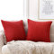 Deconovo Set of 2 Super Soft Corduroy Large Cushion Covers 55cm x 55cm, 22x22 Inches Grid Solid Throw Pillow Cases, Square Pillowcases Cushion Covers for Wedding Chairs(Red, 2 Pieces)