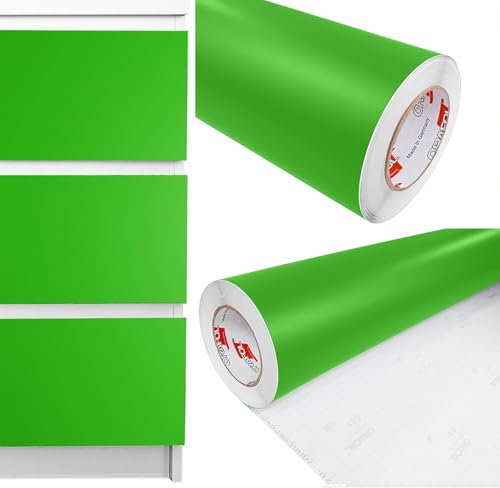 DecoMeister Papel Decorativo Adhesivo Para Muebles Verde Claro Mate Lámina Para Forrar Puerta Armario Vinilo Autoadhesivo Impermeable Para Exterior Mesa Encimera Pegatina Para Cocina Rollo 100x500 cm