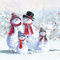 Servietten Weihnachten 20 Stück 33x33cm 3-lagig Weiß Papierservietten Familie Schneemann als Tischdeko
