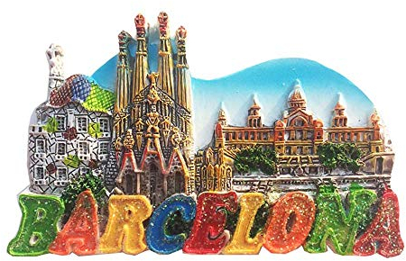 Imán para nevera 3D de Barcelona, España, regalo de recuerdo, hecho a mano, decoración para el hogar y la cocina, colección de imanes para nevera