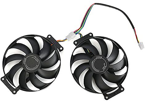 Rakstore 87mm Graphics Card Cooling Fan Replacement for ASUS GTX 1660 1660SUPER GTX 1660 Ti RTX 2060 2060SUPER RTX 2070 Dual EVO Cooler Fan (8.7cm, Plastic, 1.2W, 12V, 1.6E+3 rpm, 4-Pin, Desktop)