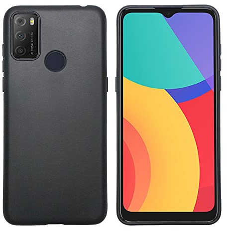 Kompatibel mit Alcatel 1S (2021) 3L (2021) 6025D 6025 Schutzhülle Case Soft Slim Gel Silikon Matt Flexibel TPU Weich Kratzfest Schwarz