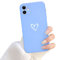 Newseego Compatible for iPhone 11 Case(6.1 inch), Cute Fashion Love-Heart Shape Simple Design Cover for iPhone 11 Soft Liquid Silicone Case Protective Back Cover Light Bumper Case for iPhone 11-Blue