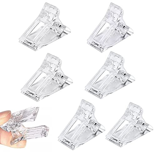 Pkouocry 6 unids transparente uñas consejos Clip,polivinílico gel de construcción rápida uñas abrazaderas de extensión de dedo UV LED rápido kit de construcción de