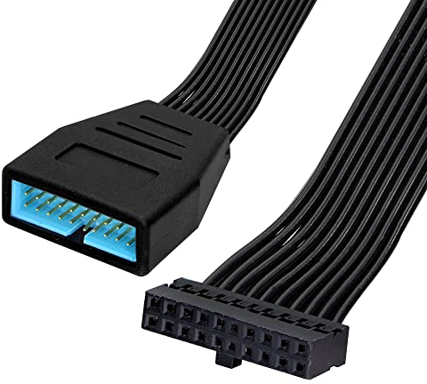 GINTOOYUN Cavo di prolunga USB 3.0, adattatore interno USB 3.0 19/20 pin maschio a femmina (15 cm)