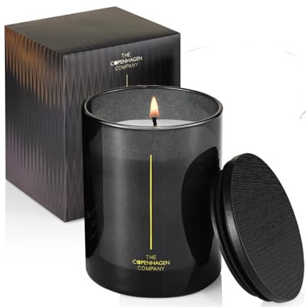 Luxury Scented Candle Gifts for Women | Soy Candle | 45 Hours Burn Time | The Copenhagen Company - Cherry, Cedarwood & Oud (7oz)