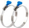 ISPINNER 2pcs 3 Inch Key-Type 304 Stainless Steel Worm Gear Hose Clamps, Adjustable Size Range 60-80mm Clamps for Dryer Vent, Dust Collector and Automotive