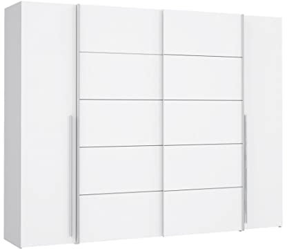 Home Heavenly® - Armario ropero. Armario de 270 cm, 2 Puertas correderas + 2 batientes Extra almacenaje Aragon.