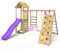 Rebo® Wooden Climbing Frame with Swings, Slide, Up and over Climbing wall and Monkey Bars - Dolomite Pink | OutdoorToys | Kids' Outdoor Wooden Garden Play Equipment, Children's Jungle Gym