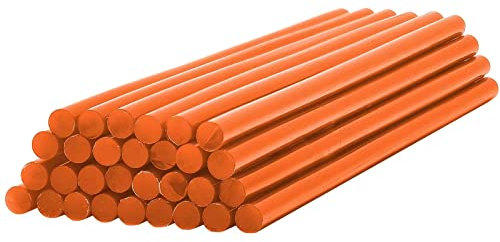 EKKJNQ Lot de 30 bâtons de colle chaude colorés pour pistolet à colle chaude 7 x 200, 11 x 200 mm (orange 7 mm)