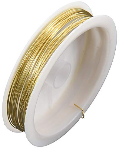 Torribala Alambre de latón de color dorado, 9 m x 0,5 mm, Latón