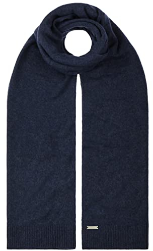 Seeberger Kaschmir Winterschal Schal Kaschmirschal Wollschal Damenschal Herrenschal Strickschal (One Size - dunkelblau-meliert)