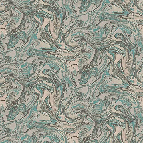 Marble Teal Silver Wallpaper - Black Textured Embossed Metallic Paste The Wall Modern Contemporary