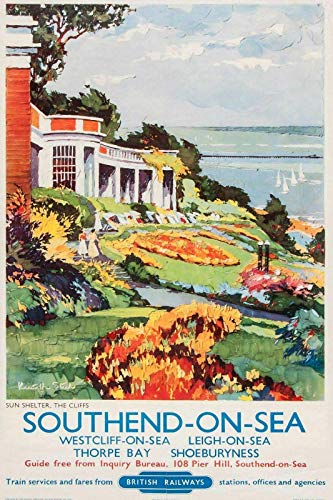 Southend on Sea British Railways Reise Wanddekoration Poster Bar Restaurant Metall Blechschild 30,5 x 20,3 cm