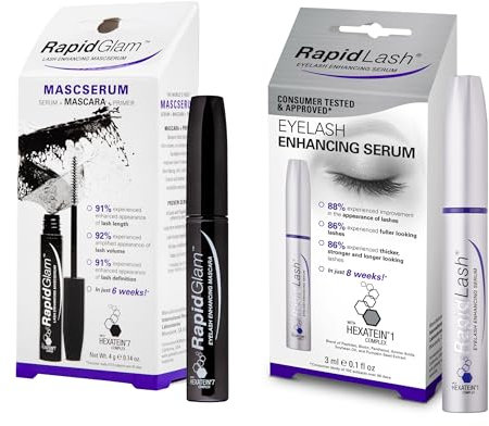 RapidLash Bundle - 1 x RapidGlam Eyelash Enhancing Mascserum, 4 g & 1 x RapidLash Eyelash Enhancing Serum, 3 ml (Pack of 1)