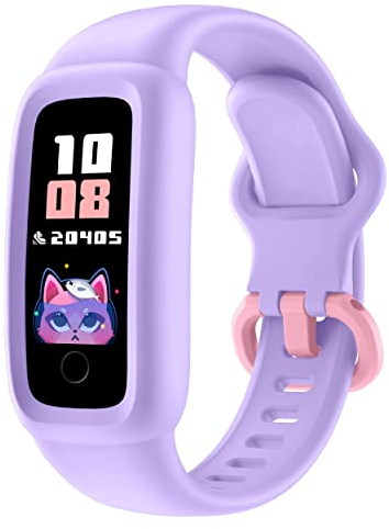 BIGGERFIVE Vigor 2 Fitness Tracker Uhr für Kinder, Fitnessuhr mit Schrittzähler, Pulsuhr, Aktivitätstracker, Kalorienzähler und Schlafmonitor, IP68 Wasserdicht Kinderuhr für Mädchen Junge ab 5-12
