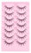 Oreola Manga Lashes avec bande transparente Faux cils Aspect naturel Wispy Spiky Lashes 7 paires Strip Lashes Crossed Anime Lashes Ressemblent à des grappes de cils individuels
