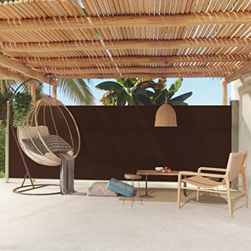 puraday 180x500 cm Seitenmarkise Ausziehbar Braun Terrassen-Sichtschutz Balkon Seitenwand Stilvolle Seitenmarkise Wind- Und Sonnenschutz Sichtschutz Und Einfache Installation