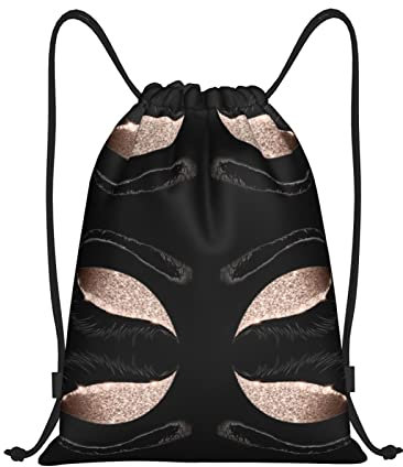 BAAROO Bunte Kaktus-Druck-Beutel mit Kordelzug, Beutel, Beutel, String-Taschen – perfekt für Fitnessstudio, Sport und Reisen, Wimpernmuster, #1378